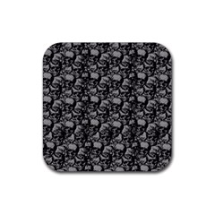 Skulls Pattern  Rubber Coaster (square)  by Valentinaart