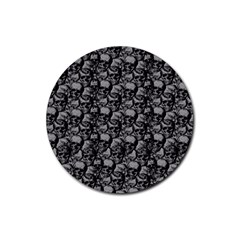 Skulls Pattern  Rubber Coaster (round)  by Valentinaart