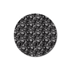 Skulls Pattern  Magnet 3  (round) by Valentinaart