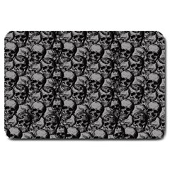 Skulls Pattern  Large Doormat  by Valentinaart