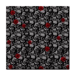 Skulls And Roses Pattern  Tile Coasters by Valentinaart