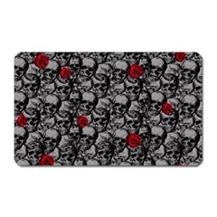 Skulls And Roses Pattern  Magnet (rectangular)