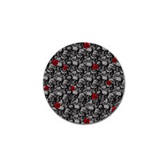 Skulls And Roses Pattern  Golf Ball Marker (4 Pack) by Valentinaart