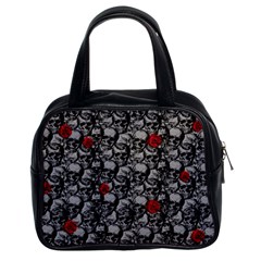 Skulls And Roses Pattern  Classic Handbags (2 Sides) by Valentinaart