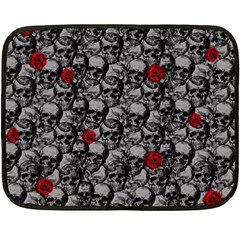 Skulls And Roses Pattern  Double Sided Fleece Blanket (mini)  by Valentinaart