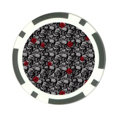 Skulls And Roses Pattern  Poker Chip Card Guard (10 Pack) by Valentinaart