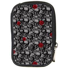 Skulls And Roses Pattern  Compact Camera Cases by Valentinaart