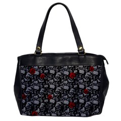 Skulls And Roses Pattern  Office Handbags by Valentinaart