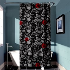 Skulls And Roses Pattern  Shower Curtain 36  X 72  (stall)  by Valentinaart