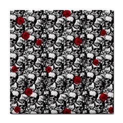 Skulls And Roses Pattern  Tile Coasters by Valentinaart