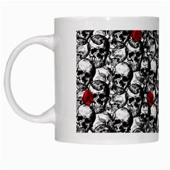 Skulls And Roses Pattern  White Mugs by Valentinaart