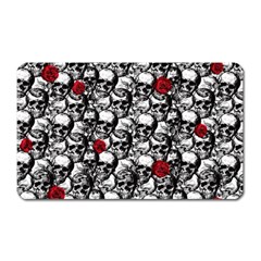 Skulls And Roses Pattern  Magnet (rectangular)