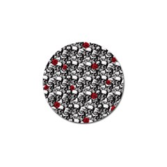 Skulls And Roses Pattern  Golf Ball Marker (4 Pack) by Valentinaart