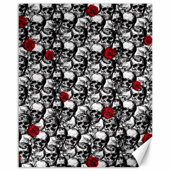 Skulls and roses pattern  Canvas 16  x 20  