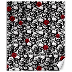 Skulls And Roses Pattern  Canvas 20  X 24   by Valentinaart