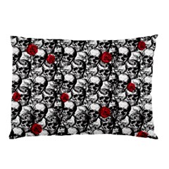 Skulls And Roses Pattern  Pillow Case by Valentinaart