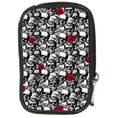 Skulls And Roses Pattern  Compact Camera Cases by Valentinaart