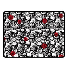 Skulls And Roses Pattern  Fleece Blanket (small) by Valentinaart