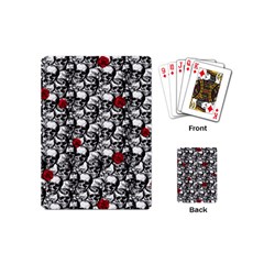 Skulls And Roses Pattern  Playing Cards (mini) 