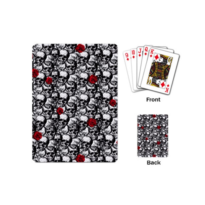 Skulls and roses pattern  Playing Cards (Mini) 