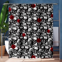 Skulls And Roses Pattern  Shower Curtain 60  X 72  (medium)  by Valentinaart