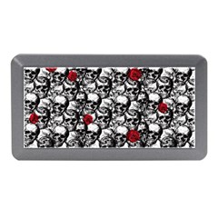 Skulls And Roses Pattern  Memory Card Reader (mini) by Valentinaart