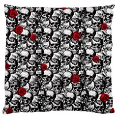 Skulls And Roses Pattern  Large Cushion Case (one Side) by Valentinaart