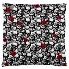 Skulls And Roses Pattern  Large Flano Cushion Case (two Sides) by Valentinaart