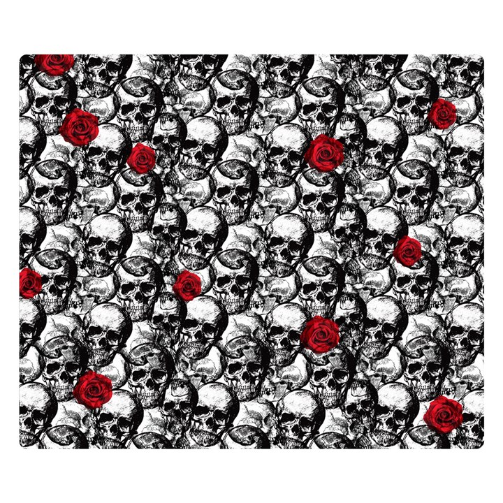 Skulls and roses pattern  Double Sided Flano Blanket (Small) 