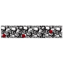 Skulls And Roses Pattern  Flano Scarf (small) by Valentinaart