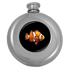 Clown Fish Round Hip Flask (5 Oz) by Valentinaart