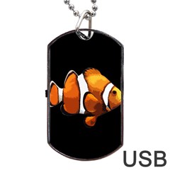 Clown Fish Dog Tag Usb Flash (one Side) by Valentinaart