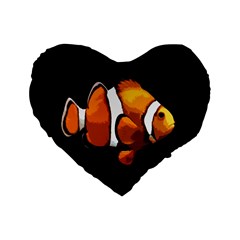 Clown Fish Standard 16  Premium Heart Shape Cushions by Valentinaart