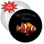 Clown fish 3  Buttons (10 pack)  Front