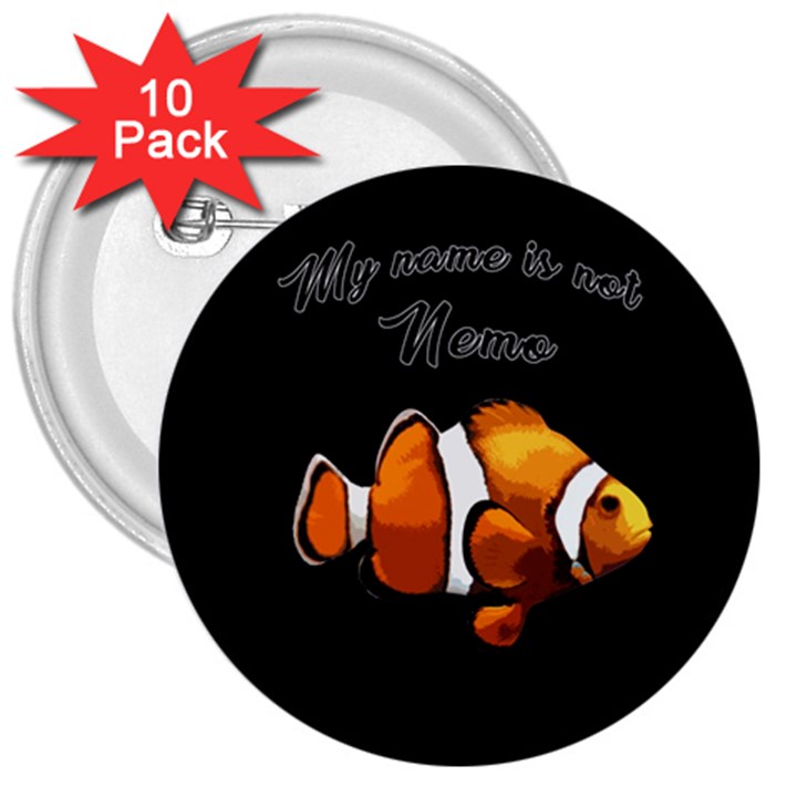 Clown fish 3  Buttons (10 pack) 