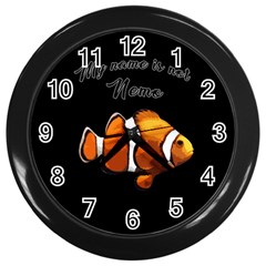 Clown Fish Wall Clocks (black) by Valentinaart