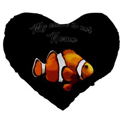 Clown Fish Large 19  Premium Heart Shape Cushions by Valentinaart