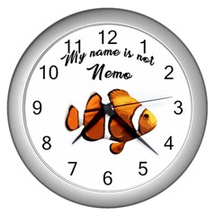 Clown Fish Wall Clocks (silver)  by Valentinaart