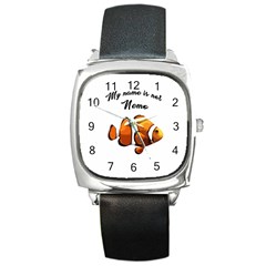 Clown Fish Square Metal Watch by Valentinaart