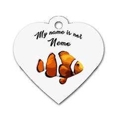 Clown Fish Dog Tag Heart (two Sides) by Valentinaart