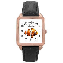 Clown Fish Rose Gold Leather Watch  by Valentinaart