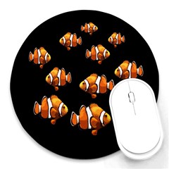 Clown Fish Round Mousepads by Valentinaart