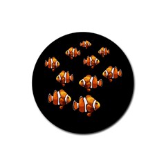 Clown Fish Rubber Coaster (round)  by Valentinaart