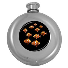 Clown Fish Round Hip Flask (5 Oz) by Valentinaart