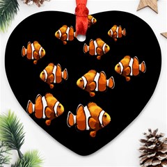 Clown Fish Heart Ornament (two Sides) by Valentinaart