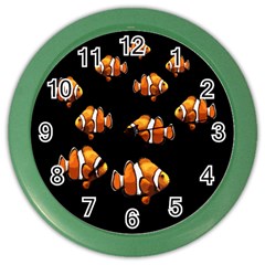 Clown Fish Color Wall Clocks by Valentinaart