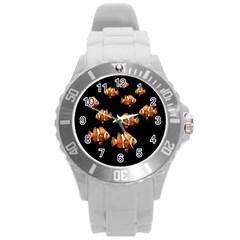 Clown Fish Round Plastic Sport Watch (l) by Valentinaart