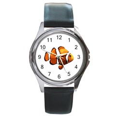 Clown Fish Round Metal Watch by Valentinaart