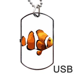 Clown Fish Dog Tag Usb Flash (one Side) by Valentinaart