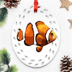 Clown Fish Oval Filigree Ornament (two Sides) by Valentinaart